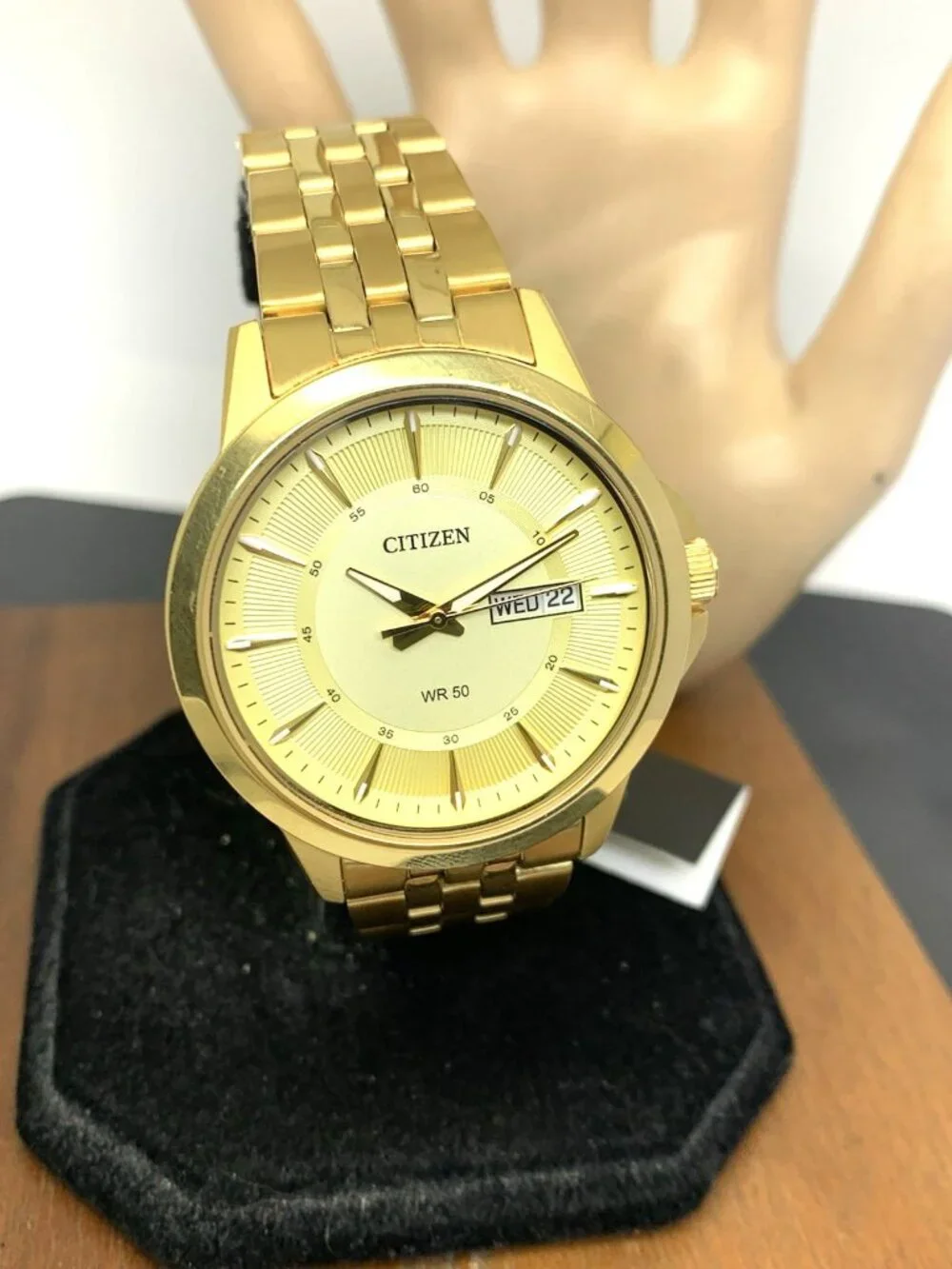 Citizen Men's Watch BF2013-56P Quartz Gold Dial Day Date 41mm Stainless Steel